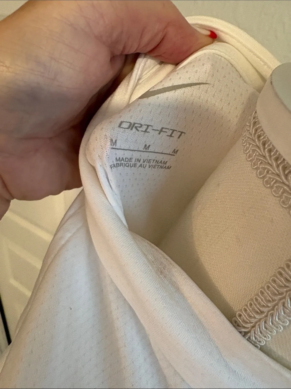 Nike White Long-Sleeve Zip-Neck Performance Top